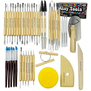 Hippie Crafter Polymer Clay Tools - 45-Piece Sculpting Set for Artists