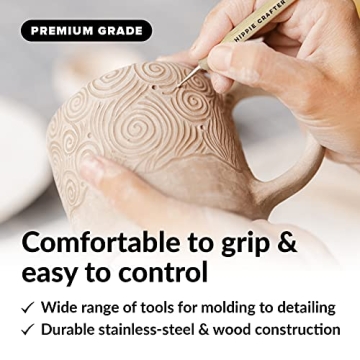 Hippie Crafter 45-Piece Polymer Clay Tool Kit for All Ages