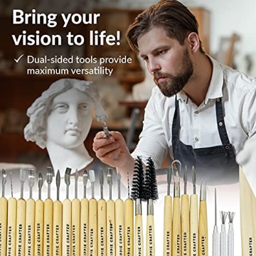 Hippie Crafter 45-Piece Polymer Clay Tool Kit for All Ages