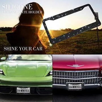Bling License Plate Frame for Women, Sparkly Stainless Steel License Plate Frames| Over 1200 pcs 14 ...