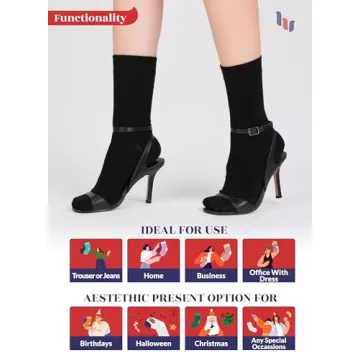 Hugh Ugoli Women's Bamboo Crew Socks, 3 Pairs, Black