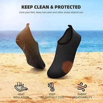 ATHMILE Water Shoes Women Men Barefoot Aqua Socks Quick-Dry for Beach Swim Pool Yoga Camping Cruise ...