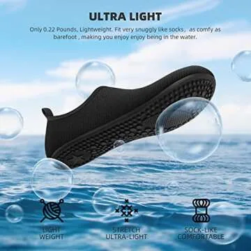 ATHMILE Water Shoes Women Men Barefoot Aqua Socks Quick-Dry for Beach Swim Pool Yoga Camping Cruise Surf Sport