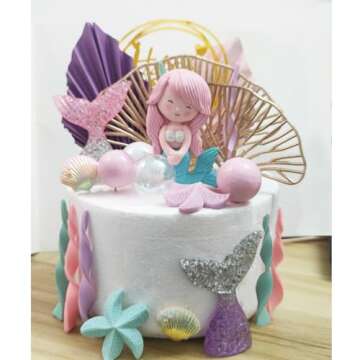Enchanting Mermaid Cake Topper Set for Magical Birthdays