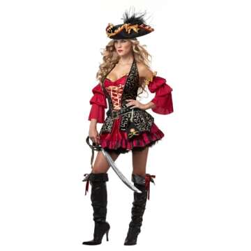 California Costumes Sexy Spanish Pirate Costume Medium Red