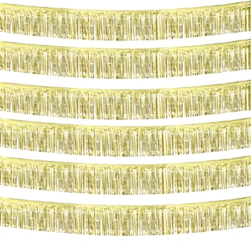 6 Pack 10 Feet Foil Fringe Garland for Celebrations and Events