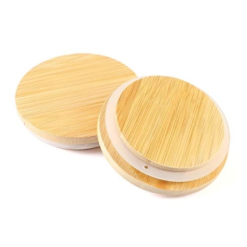 Picowe Bamboo Lids for Wide Mouth Mason Jars 6 Pack