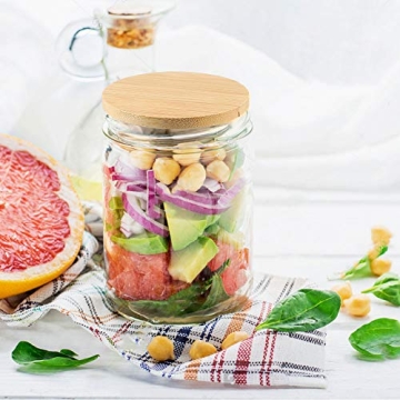 Picowe Bamboo Lids for Wide Mouth Mason Jars 6 Pack