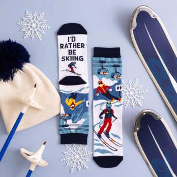 I'd Rather Be Skiing - Funny Unisex Socks for All