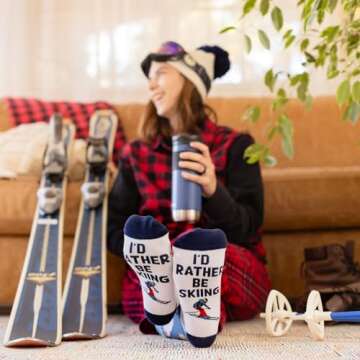 I'd Rather Be Skiing - Funny Unisex Socks for All