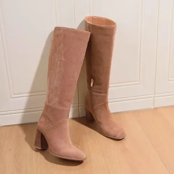 Stylish EQAUDES Brown Knee High Boots for Fall Fashion