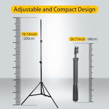 Green Screen Backdrop with Stand kit,YELANGU 6.5X5ft Portable Photographic Studio Photo Background f...