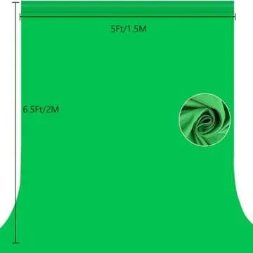 Green Screen Backdrop with Stand kit,YELANGU 6.5X5ft Portable Photographic Studio Photo Background for Streaming, ID Photos, Video conferences and interviews