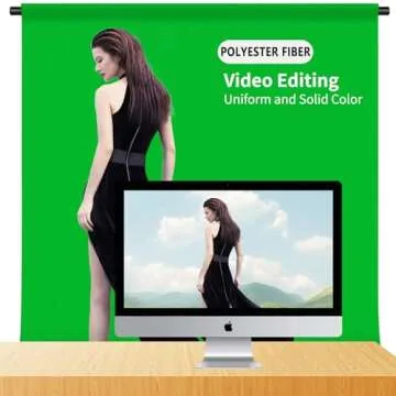 Green Screen Backdrop with Stand kit,YELANGU 6.5X5ft Portable Photographic Studio Photo Background for Streaming, ID Photos, Video conferences and interviews