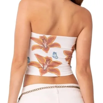 Women's Y2K Floral Tube Tops Summer Fashion Essential