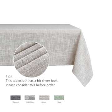 maxmill Flaxy Faux Linen Tablecloth - Durable & Elegant
