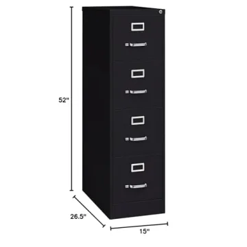 Lorell LLR60191 4-Drawer Vertical File Cabinet with Lock