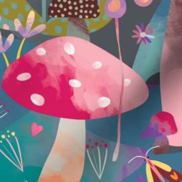 Spoonflower Fabric - Mushroom Forest Butterflies Purple Woods Mushrooms Printed on Petal Signature Cotton Fabric by The Yard - Sewing Quilting Apparel Crafts Decor