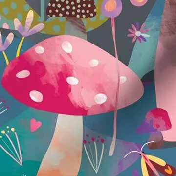 Spoonflower Fabric - Mushroom Forest Butterflies Purple Woods Mushrooms Printed on Petal Signature Cotton Fabric by The Yard - Sewing Quilting Apparel Crafts Decor