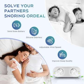 AEE Anti Snoring Devices, Snoring Solution, Effective Snoring Prevention, Adjustable & Breathable, Snoring Solution for Men and Women, Suitable for All Nose Shapes White -3