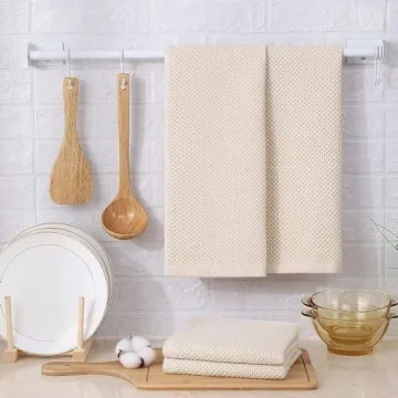 Kitinjoy Cotton Kitchen Towels Set - 8 Pack Absorbent