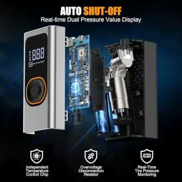 Portable Tire Inflator with 4000mAh Battery for All