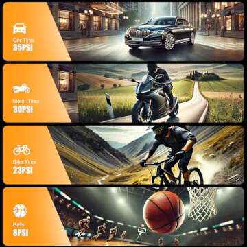 Portable Tire Inflator with 4000mAh Battery for All