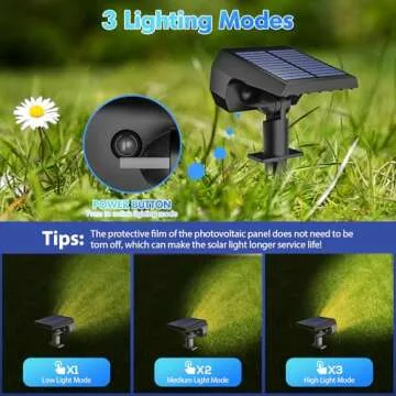 NYMPHY Solar Lights Outdoor Waterproof 56 LED 3 Modes