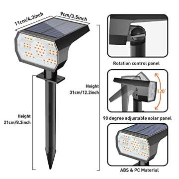 NYMPHY Solar Lights Outdoor Waterproof 56 LED 3 Modes
