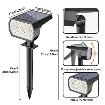 NYMPHY Solar Lights Outdoor Waterproof 56 LED 3 Modes