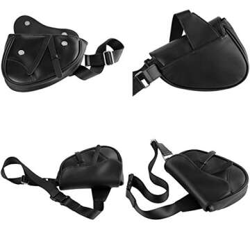 NYKKOLA Sling Bag Fashion Saddle Bag Leather Crossbody Backpack Daypack for Men & Women