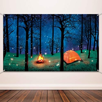 Blulu Forest Scene Camping Backdrop - Perfect for Parties and Decor