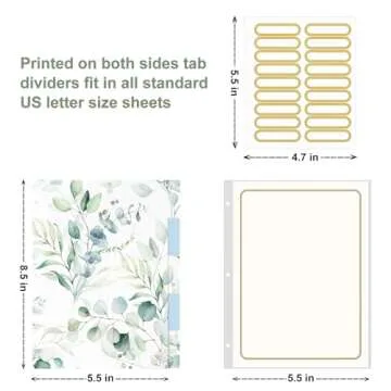 Mini 3 Ring Binder with Clipboard - Eucalyptus Leaf Design