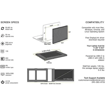 SideTrak Slide Portable 12.5" Monitor | Laptop Companion