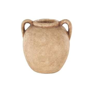 Deco 79 Ceramic Decorative Vase Antique Style Textured Centerpiece Vases with Handles, Flower Vases ...