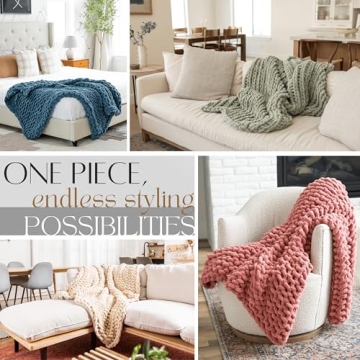 SAMIAH LUXE Chunky Knit Blanket for Ultimate Cozy Comfort