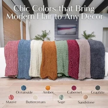 SAMIAH LUXE Chunky Knit Blanket for Ultimate Cozy Comfort