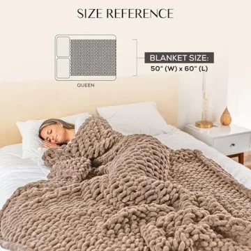 SAMIAH LUXE Chunky Knit Blanket for Ultimate Cozy Comfort