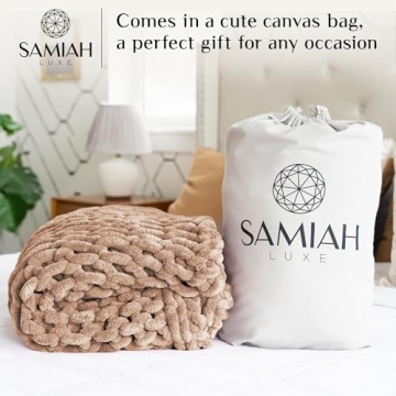 SAMIAH LUXE Chunky Knit Blanket for Ultimate Cozy Comfort