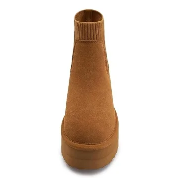 Stylish Athlefit Women's Winter Platform Chelsea Boots