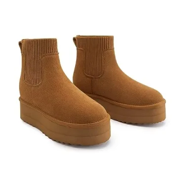Stylish Athlefit Women's Winter Platform Chelsea Boots
