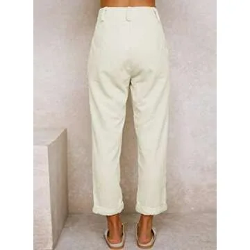Stylish Acelitt Women's High Waisted Corduroy Pants