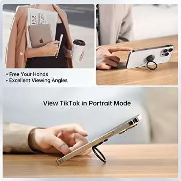 Syncwire Cell Phone Ring Holder Stand, 360 Degree Rotation Finger Ring Kickstand Polished Metal Phone Grip for Magnetic Car Mount Compatible iPhone 15 14 13 12 11, Samsung,Pixel,Smartphone Accessories