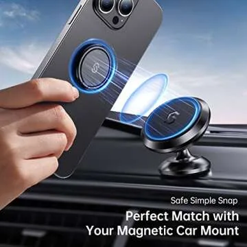 Syncwire Cell Phone Ring Holder Stand, 360 Degree Rotation Finger Ring Kickstand Polished Metal Phone Grip for Magnetic Car Mount Compatible iPhone 15 14 13 12 11, Samsung,Pixel,Smartphone Accessories