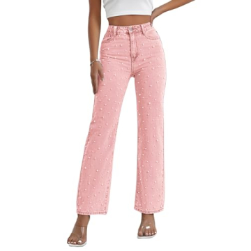 Kedera Women Pearl Baggy Jeans for Fashion-Forward Comfort