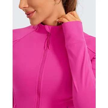 CRZ YOGA Women's Cropped Workout Jacket in Hibiscus Purple