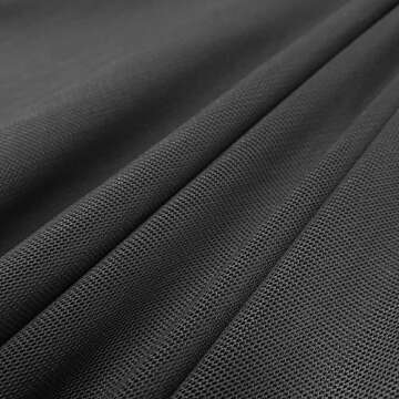 Solid Power Mesh Fabric Nylon Spandex 60" Wide Stretch Sold BTY Many Colors (Charcoal, 1 Yard)