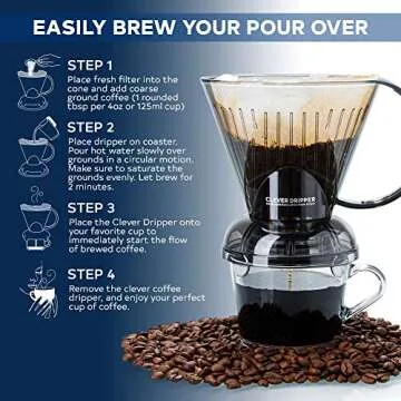 Clever Coffee Dripper and Filters - Perfect for Coffee Lovers, 18 oz