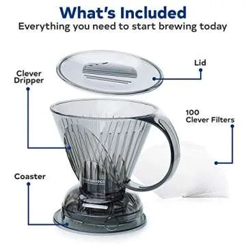 Clever Coffee Dripper | 18 oz BPA Free | Includes 100 Filters