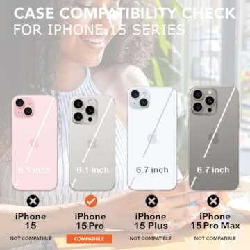 uCOLOR Compatible with iPhone 15 Pro 6.1" Case, [8 ft Drop Tested] Shockproof Design Protective Slim...